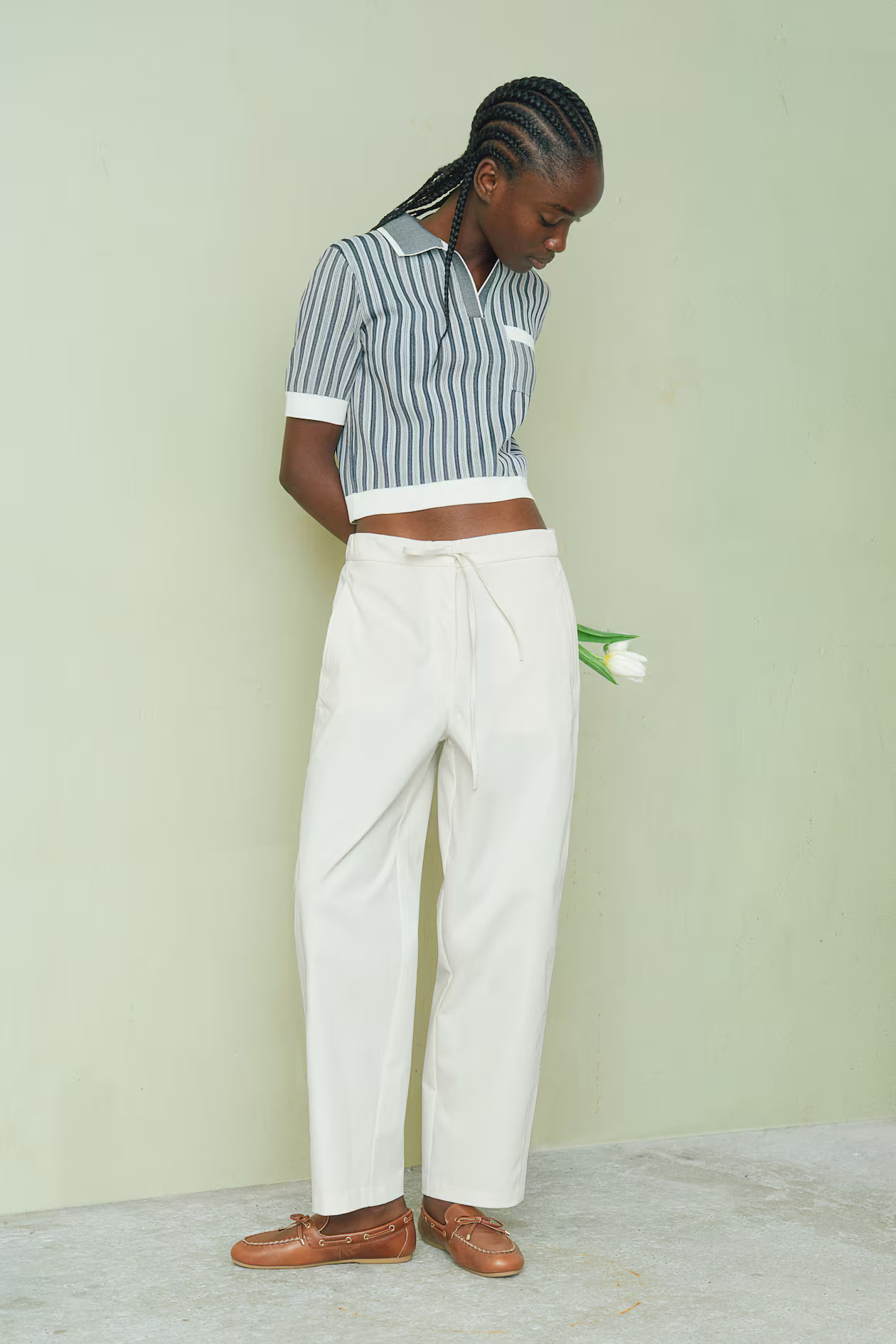 Ankle-Length Barrel-Leg Pants | H&M (US + CA)