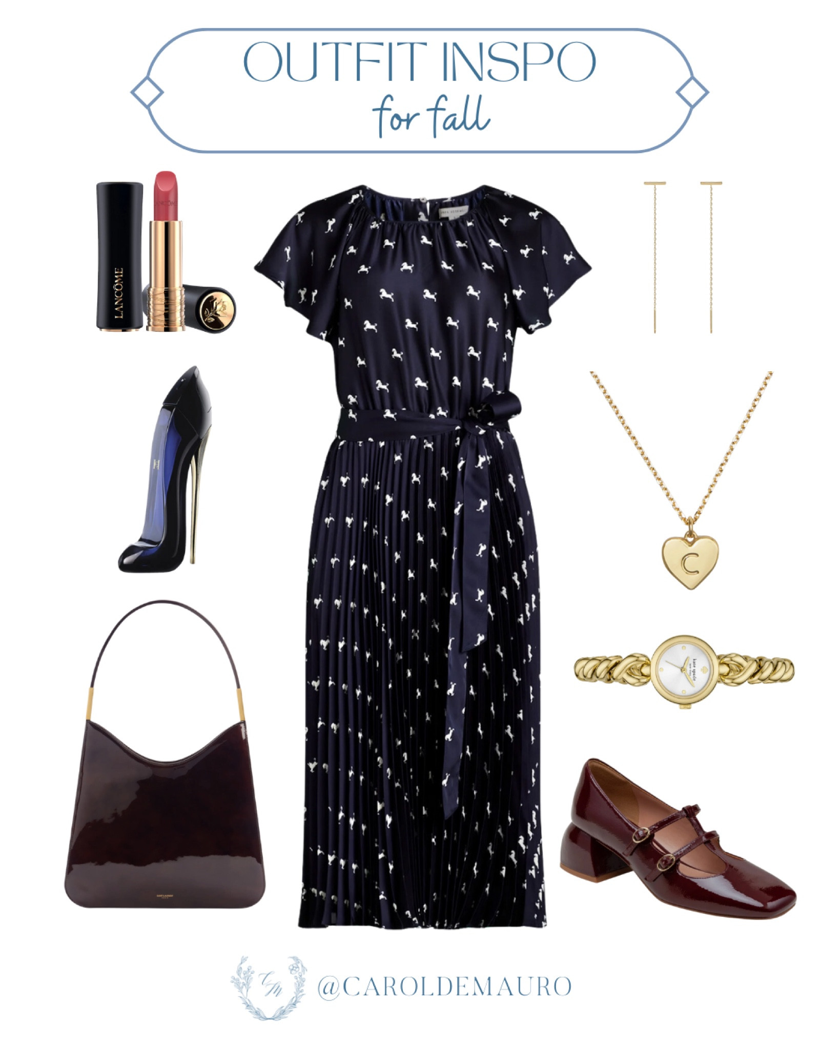 Here's an outfit inspo for fall for someone who wants a modest and stylish fit for their fit checks! A satin printed midi belted dress with trendy burgundy Mary Jane pump shoes and some gold accessories!
#sundaysbest #semiformalwear #brunchdate #beautyfinds

#LTKSeasonal #LTKShoeCrush #LTKStyleTip