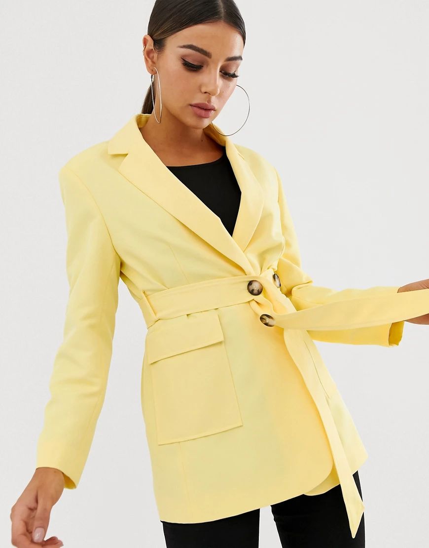 ASOS DESIGN – Lemon – Kavaj med skärp-Gul | ASOS (Global)