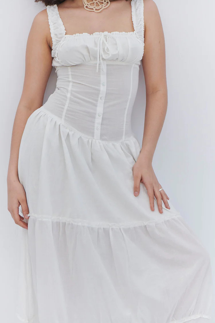 Christabelle Ruffle Maxi Dress - Sunrose | Frankies Bikinis