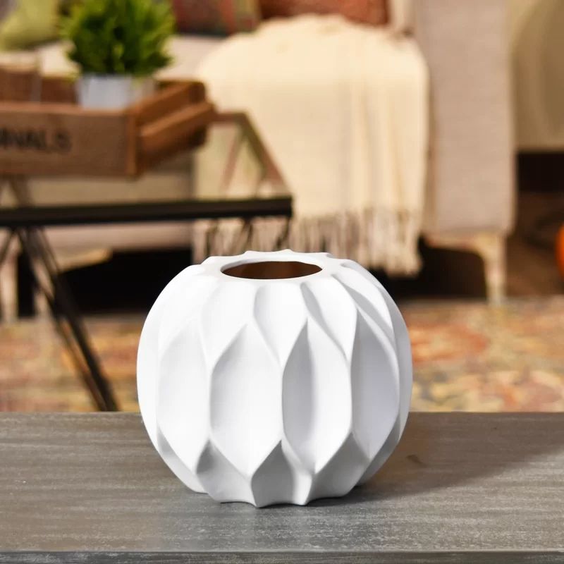 Syreeta Ceramic Patterned Round Table Vase | Wayfair North America