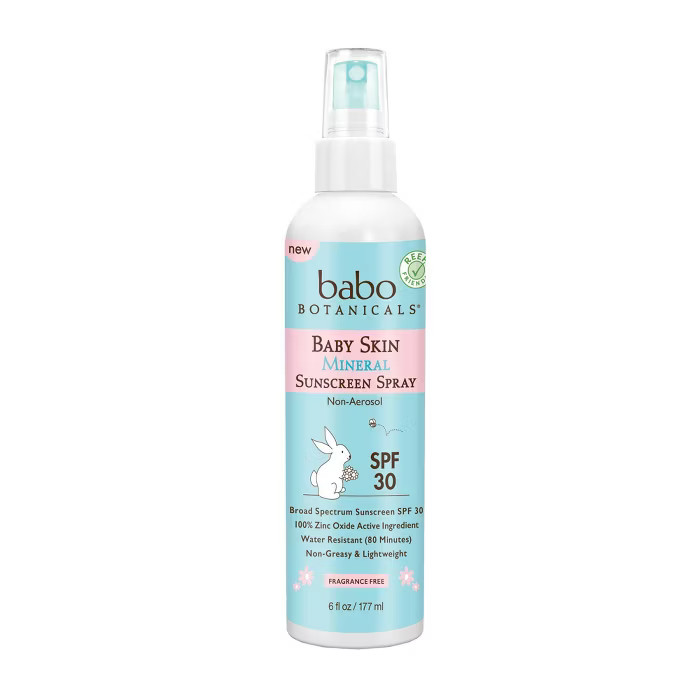 Babo Botanicals Baby Skin Mineral Non-Aerosol Sunscreen Pump Spray SPF 30 - 6 fl oz | Target