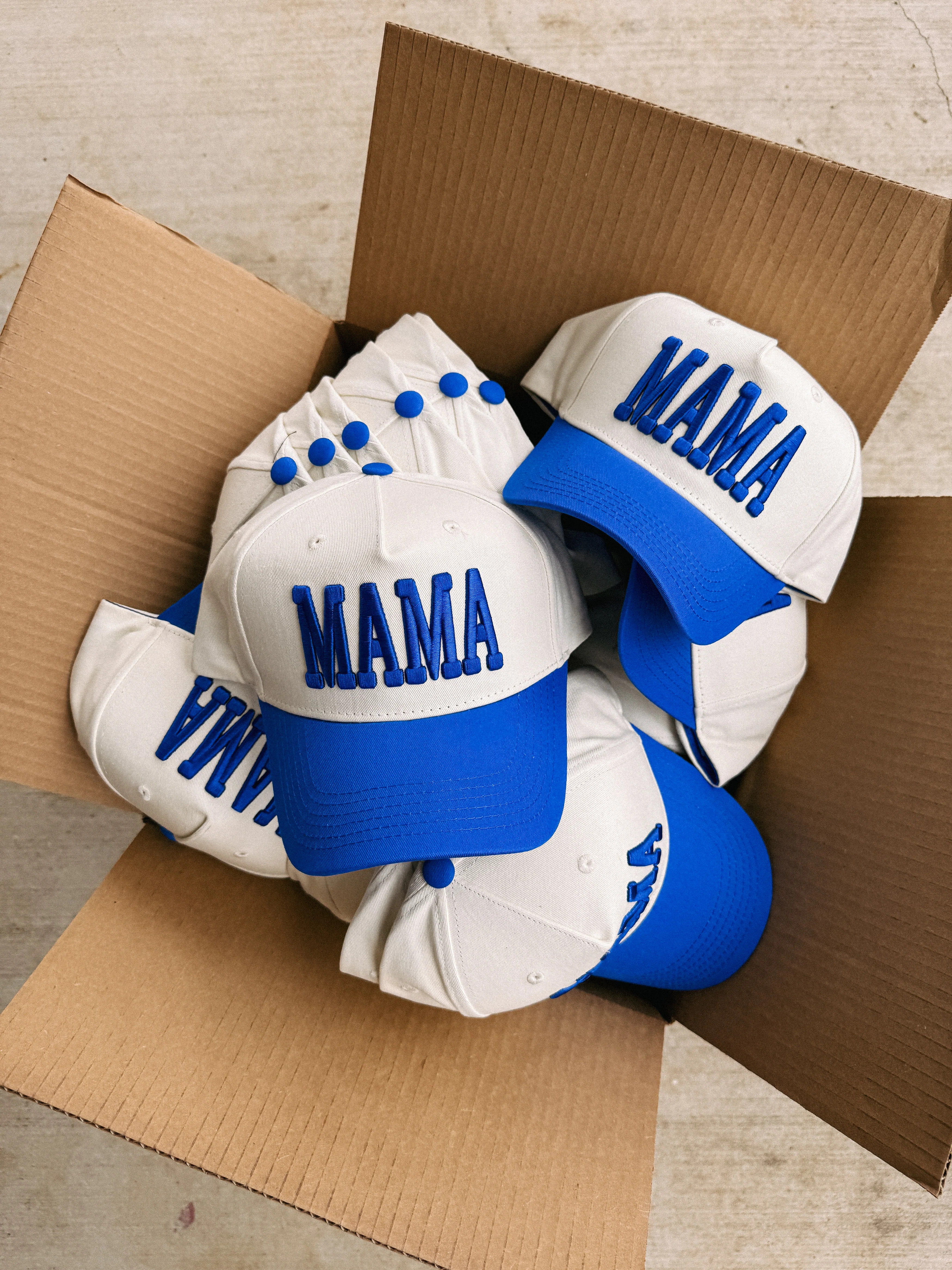 ETTA OG | mama puff trucker hat - blue | Etta & East