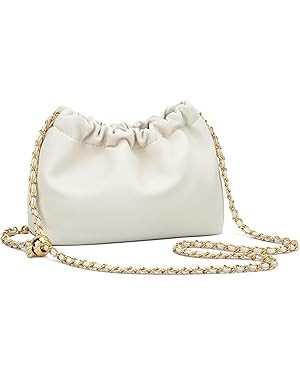 KKXIU Small Crossbody Bags for Women Ruched Vegan Leather Shoulder Purse with Adjustable Strap | Amazon (US)