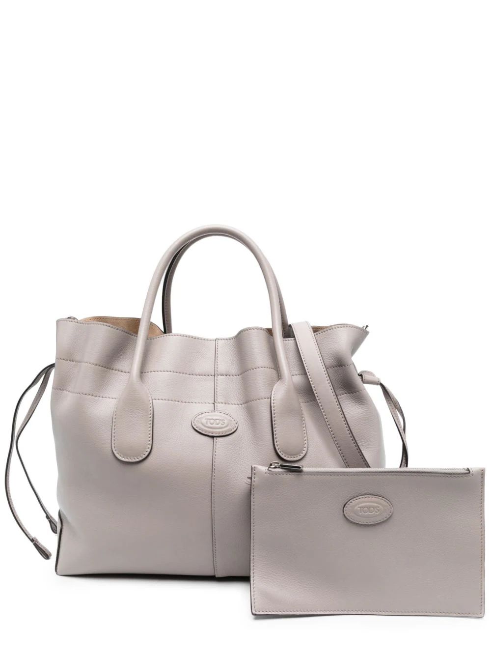 The DetailsTod'ssmall Di leather tote bagMade in ItalyHighlightslight grey calf leather grained t... | Farfetch Global