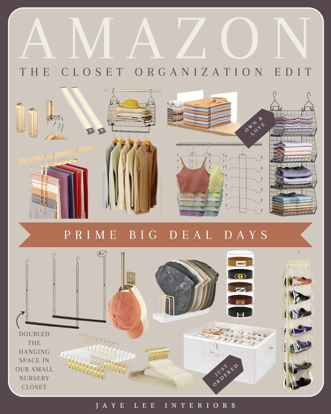 My Top Amazon Closet Organization Hacks (MOST ON AMAZON PRIME SALE... 
Pull-down hooks for steaming or planning tomorrow's outfit, hang-up hacks that add shelving and extra storage to unutilized space, acrylic shelf dividers, rechargeable motion sensing lights, hat storage and organization, belt storage and display, vertical shoe storage, the best acrylic hangers with adjustable clips, must-have non-slip velvet hangers, #ClosetOrganizers #jleeinteriors #AmazonPrimeBigDeal

#LTKHome#LTKFindsUnder50#LTKStyleTip 

 #LTKSaleAlert