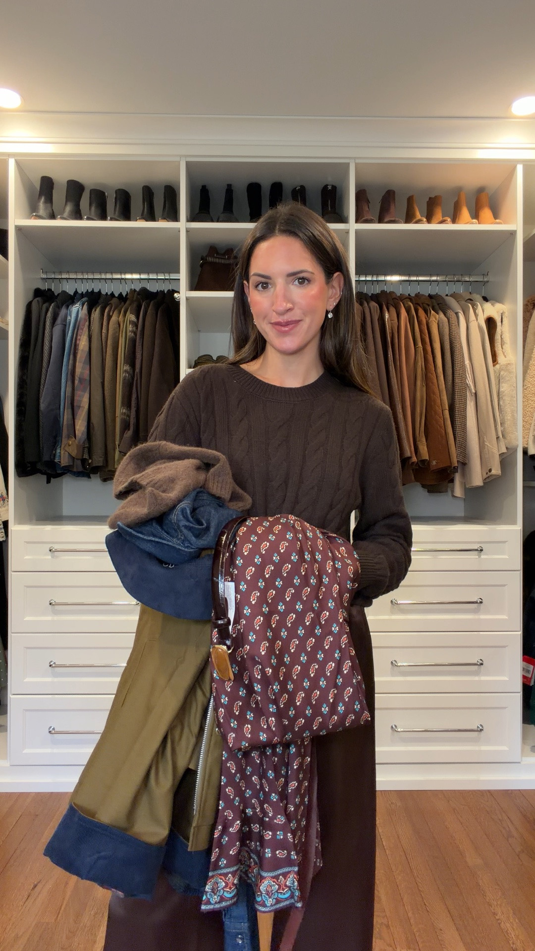 Fall haul! 
Pants xsmall 
cable knit sweater medium 
Doen dress xsmall 
Denim top 0 
Jacket xxsmall 
Boots normal size

#LTKgrwm #LTKootd #LTKSeasonal