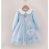 New Disney Elsa Princess Dress Baby Girls Dress Kids Dress Party Long-sleeved For Children Frozen Formal Evening Dress 3-8Y | AliExpress (US)