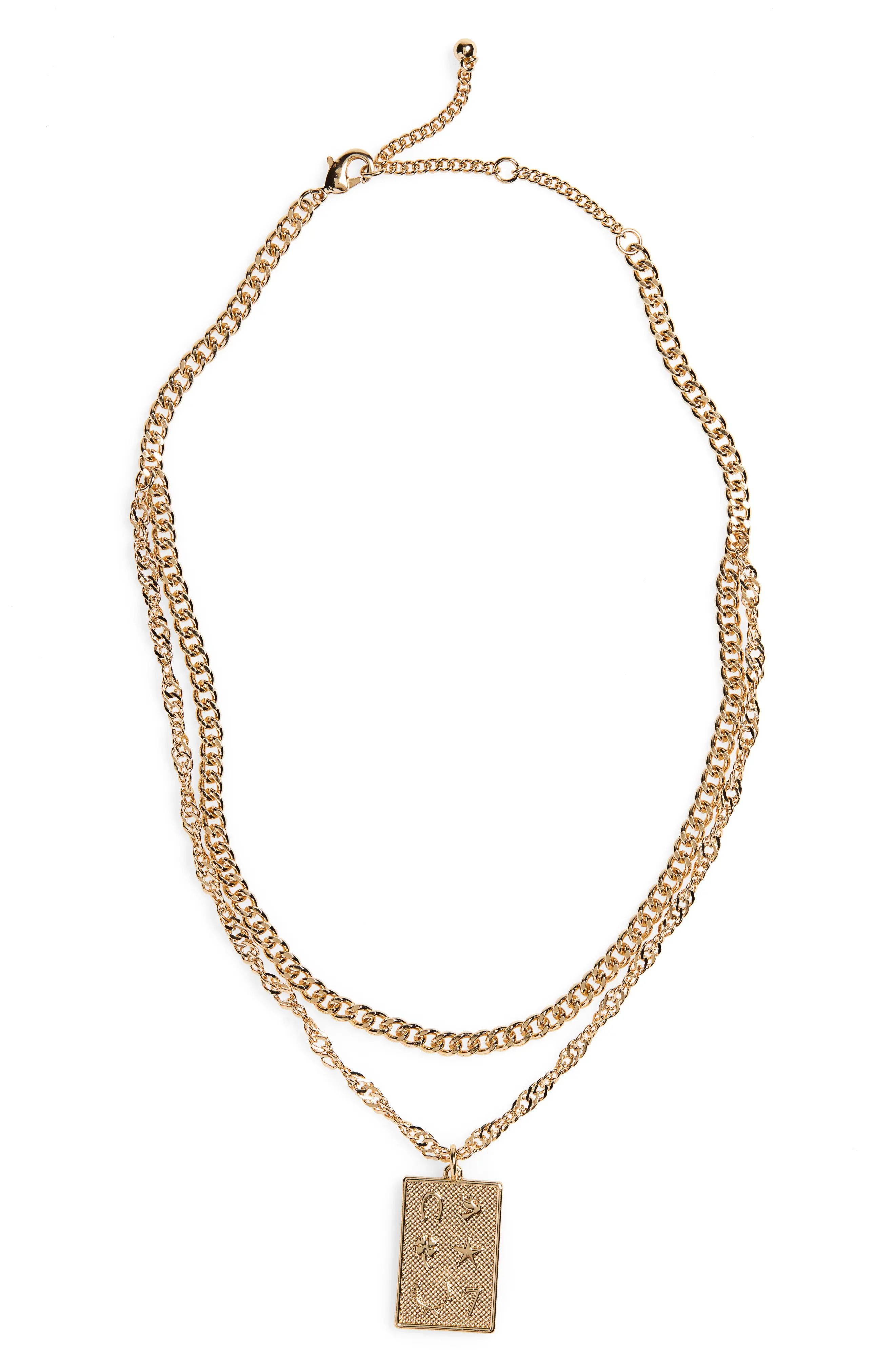 BP. Layered Square Charm Necklace | Nordstrom