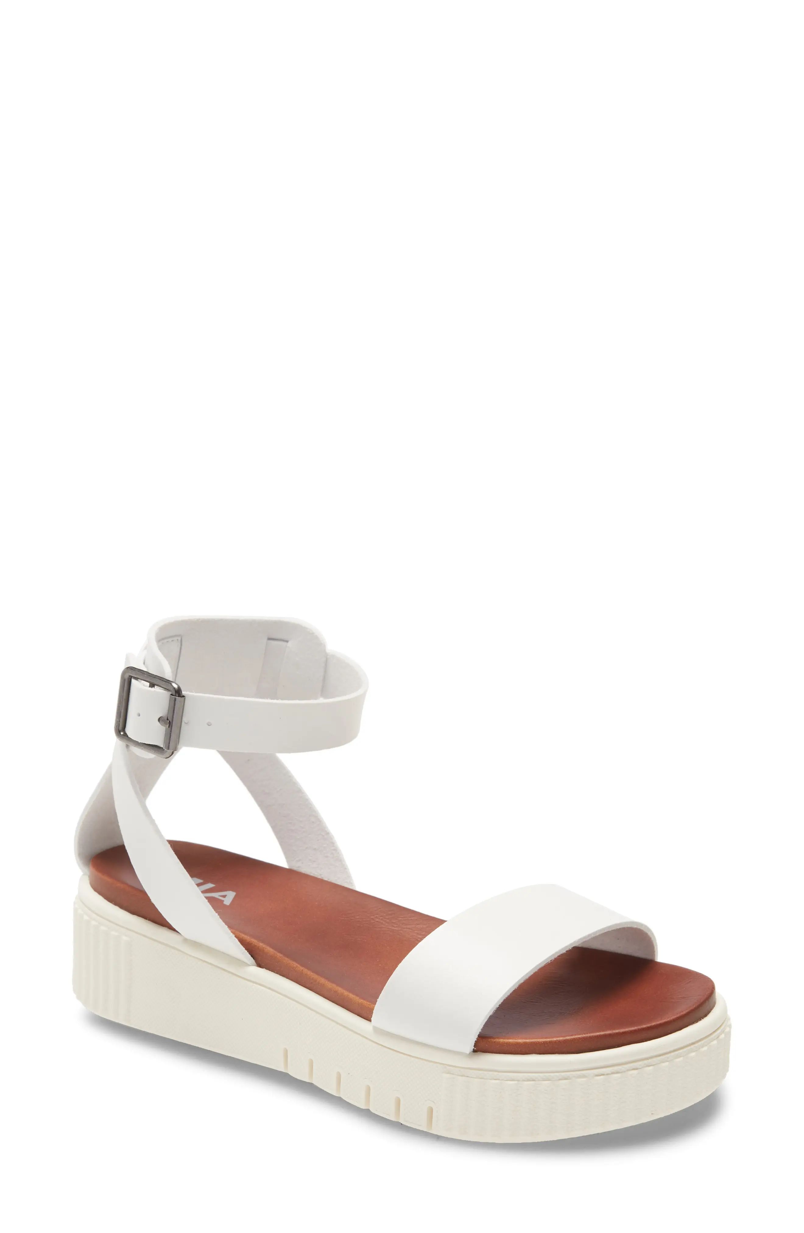 Women's Mia Lunna Platform Ankle Strap Sandal, Size 5.5 M - White | Nordstrom