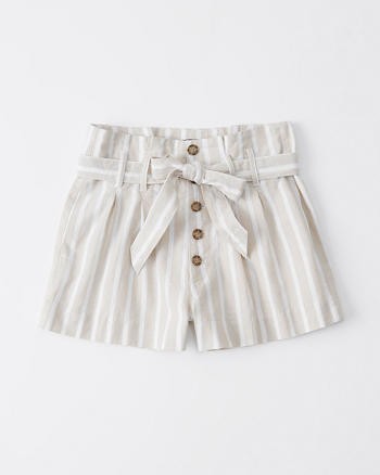 Paperbag Waist Linen Shorts | Abercrombie & Fitch US & UK