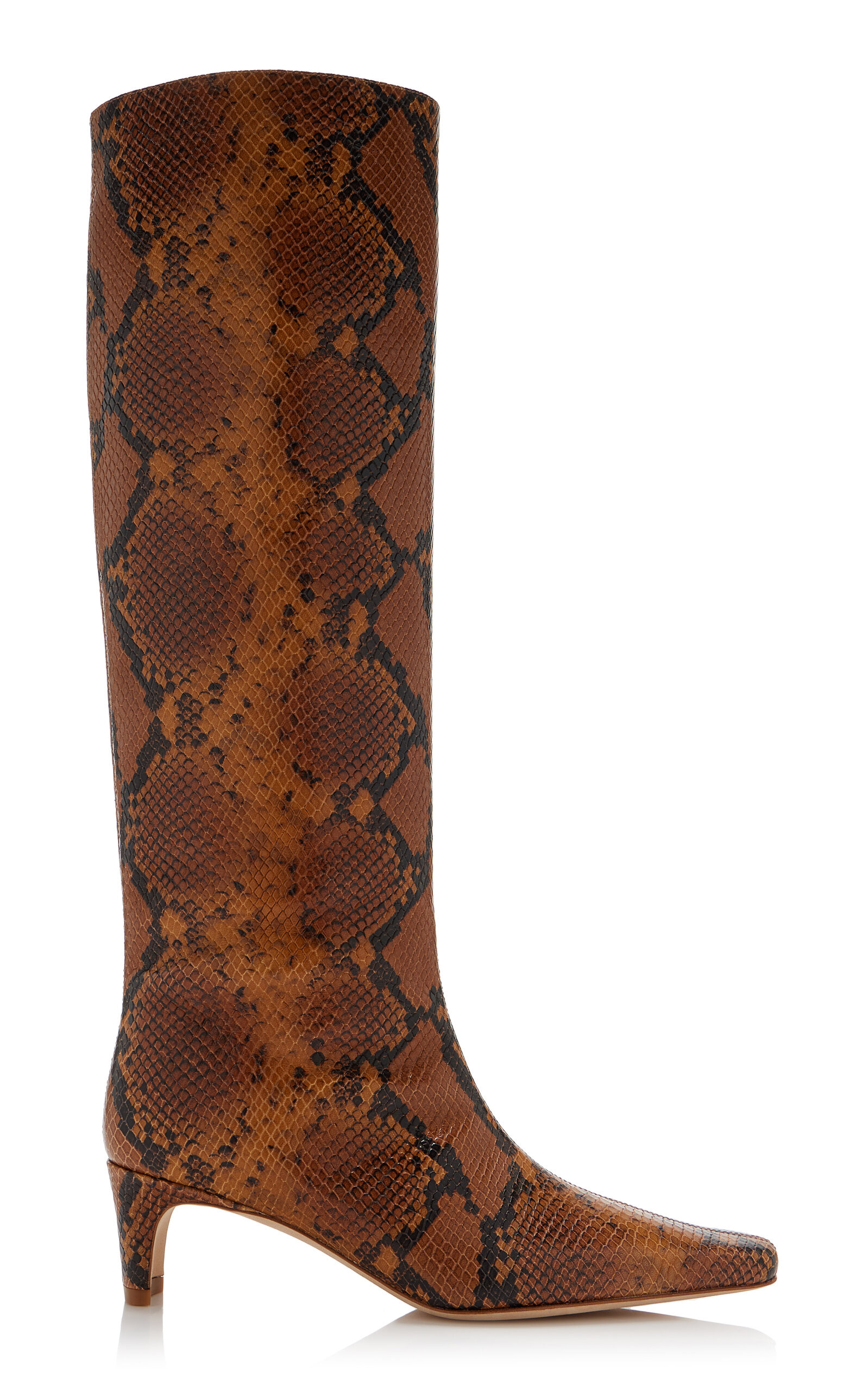 Wally Snake-Effect Leather Knee Boots | Moda Operandi (Global)