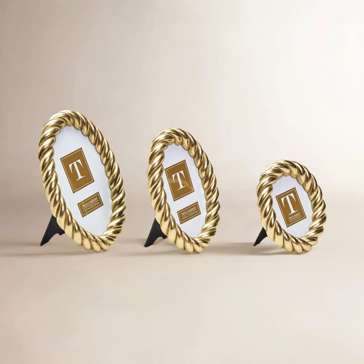 Gilded Rope Set Of 3 Gold Finish Photo Frame | Wayfair North America