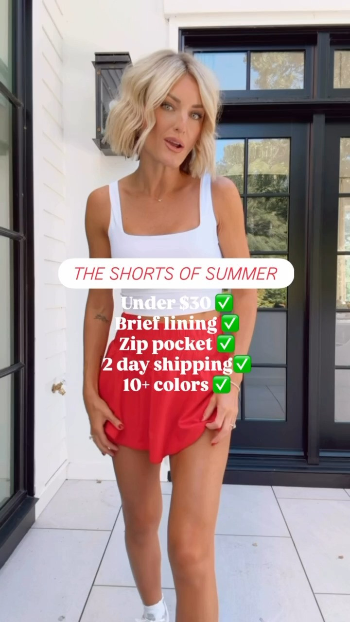 This athletic skort is so good! I own it in several colors, I love this red color for the Fourth of July and a fun, vibrant Summer athleisure look. I linked some of the other colors I own! Plus you can't beat when your athletic shorts have pockets 👏🏻 I am wearing a size S

Loverly grey, crz yoga, affordable athleisure, vacation active outfit ideas, under 30 workout shorts, lululemon inspired workout look, tennis outfits 

 #LTKfitnessgoals #LTKSeasonal #LTKActive