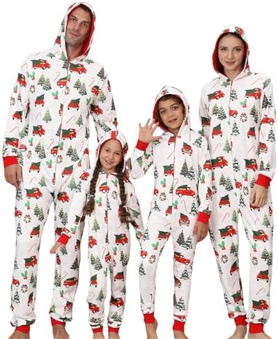 YEAXLUD Matching Christmas Pajamas for Family Couples Womens Sleepwear Mens Xmas One Piece Pjs On... | Amazon (US)