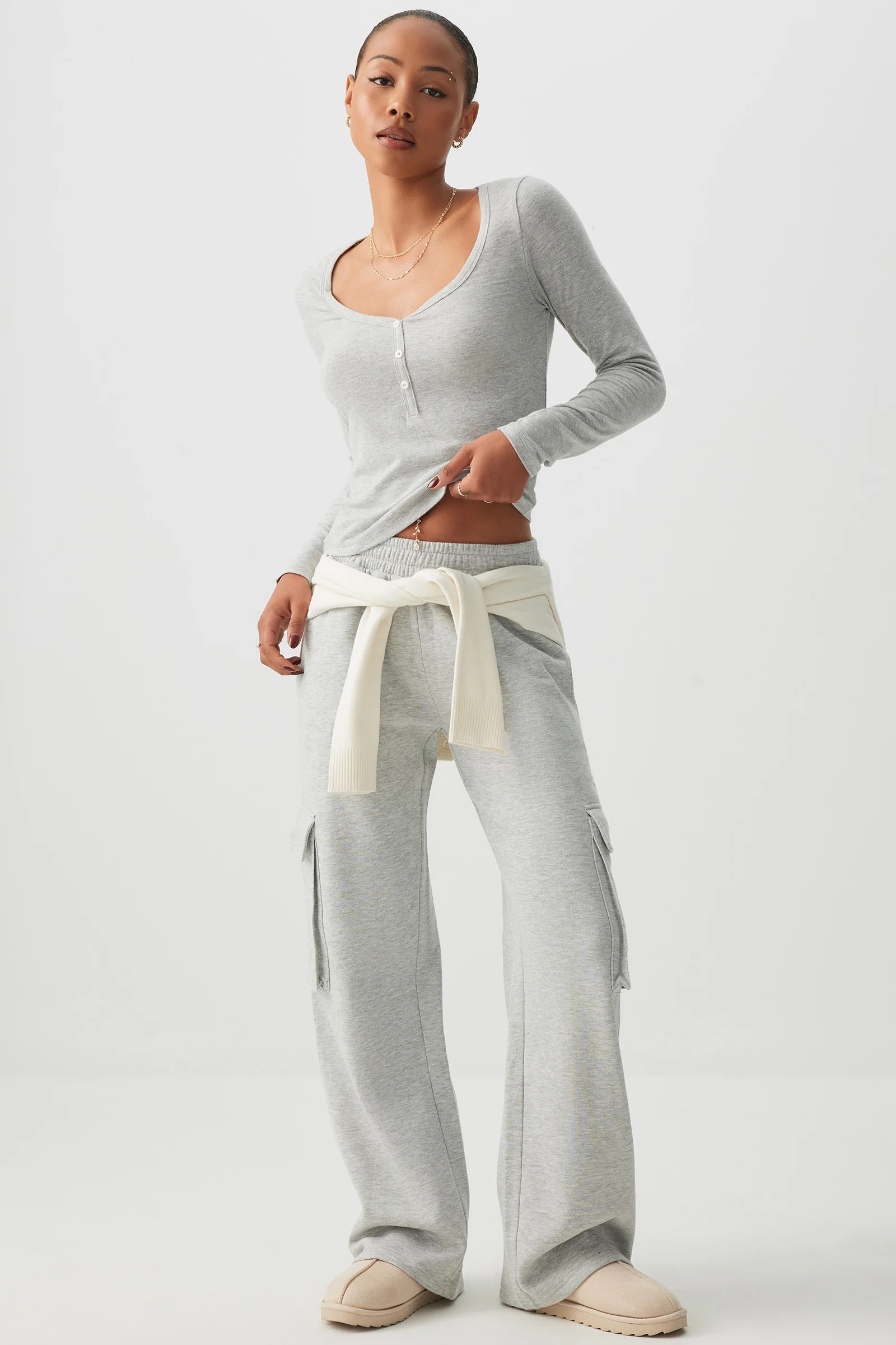 Wide Leg Cargo Sweatpants | Ardene
