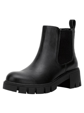 Vepose Women's 936 Lug Sole Platform Chelsea Ankle Boots Combat Booties, Low Chunky Block Heel | SHEIN