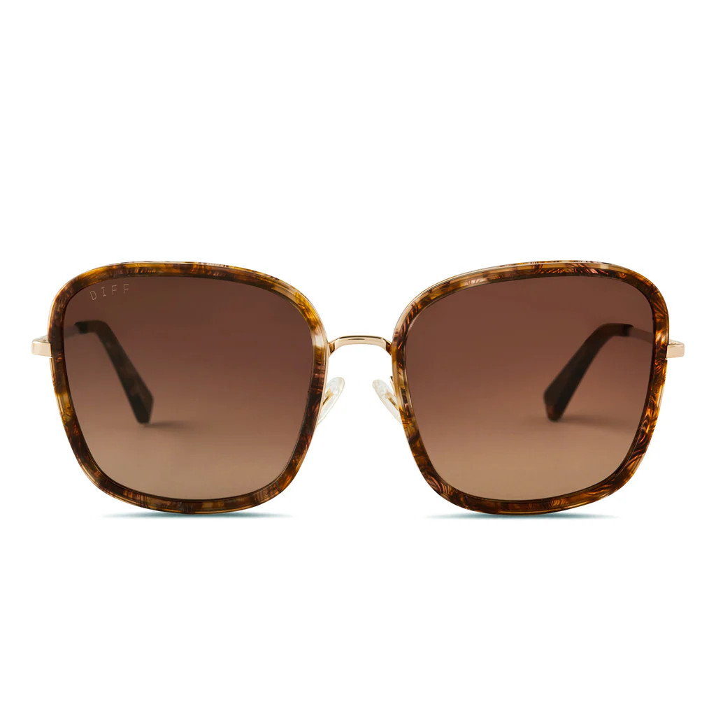 GENEVIVE - GOLD + BROWN GRADIENT POLARIZED SUNGLASSES | DIFF Eyewear