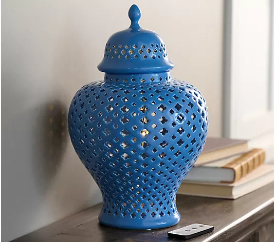 Hotel du Cobb by Dennis Basso Ginger Jar Lantern with LED Light - QVC.com | QVC