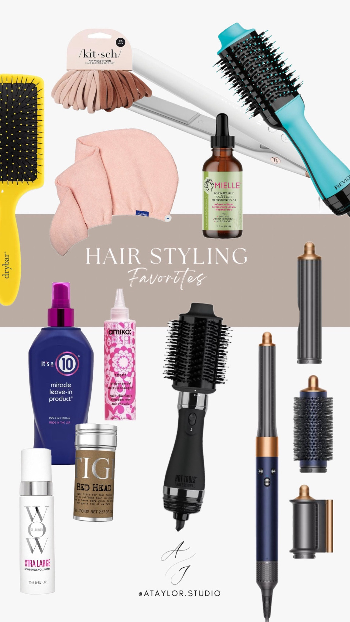 Full roundup of all of my actual, tried and true hair styling products!

Heated hair brush, Dyson air wrap, airwrap, paddle brush, hair tools, hair care, hair styling, scalp oil, hydrating hair treatments, hair towels, hair care, trending hair care, hair treatments

#LTKBeauty