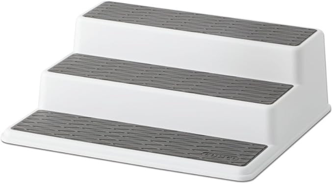 Copco 2555-0189 Non-Skid 3-Tier Spice Pantry Kitchen Cabinet Organizer, 10-Inch, White/Gray | Amazon (US)