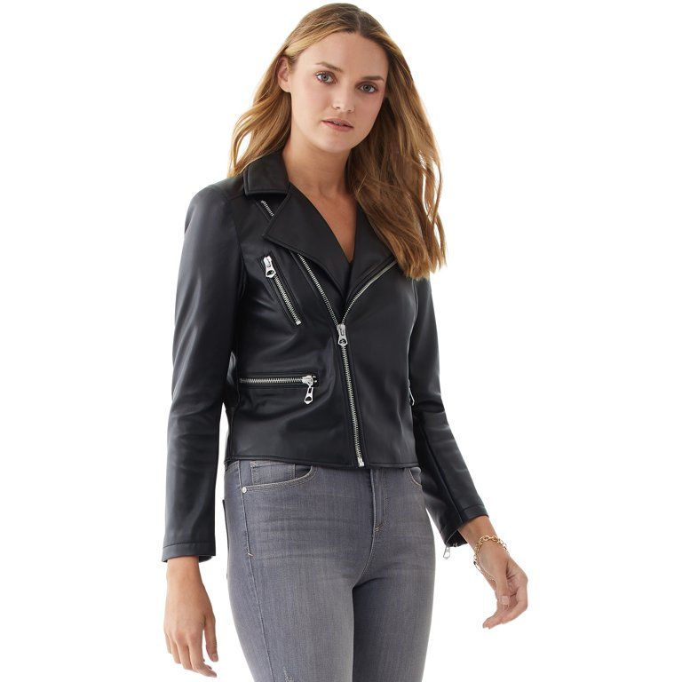 Scoop Women's Faux Leather Moto Jacket | Walmart (US)