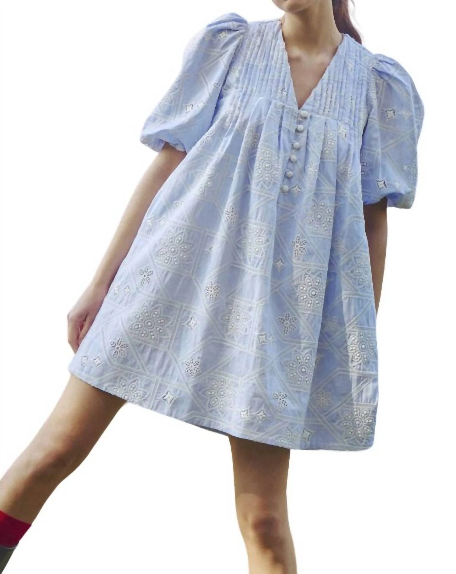 Jenkins Dress In Oxford Eyelet | Shop Simon