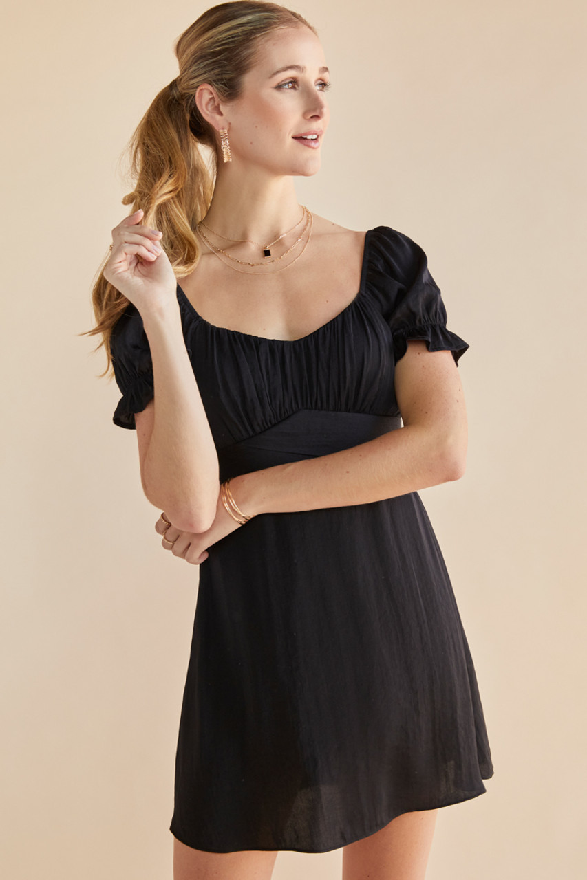 Madilyn Tie Back Satin Mini Dress | Francesca's
