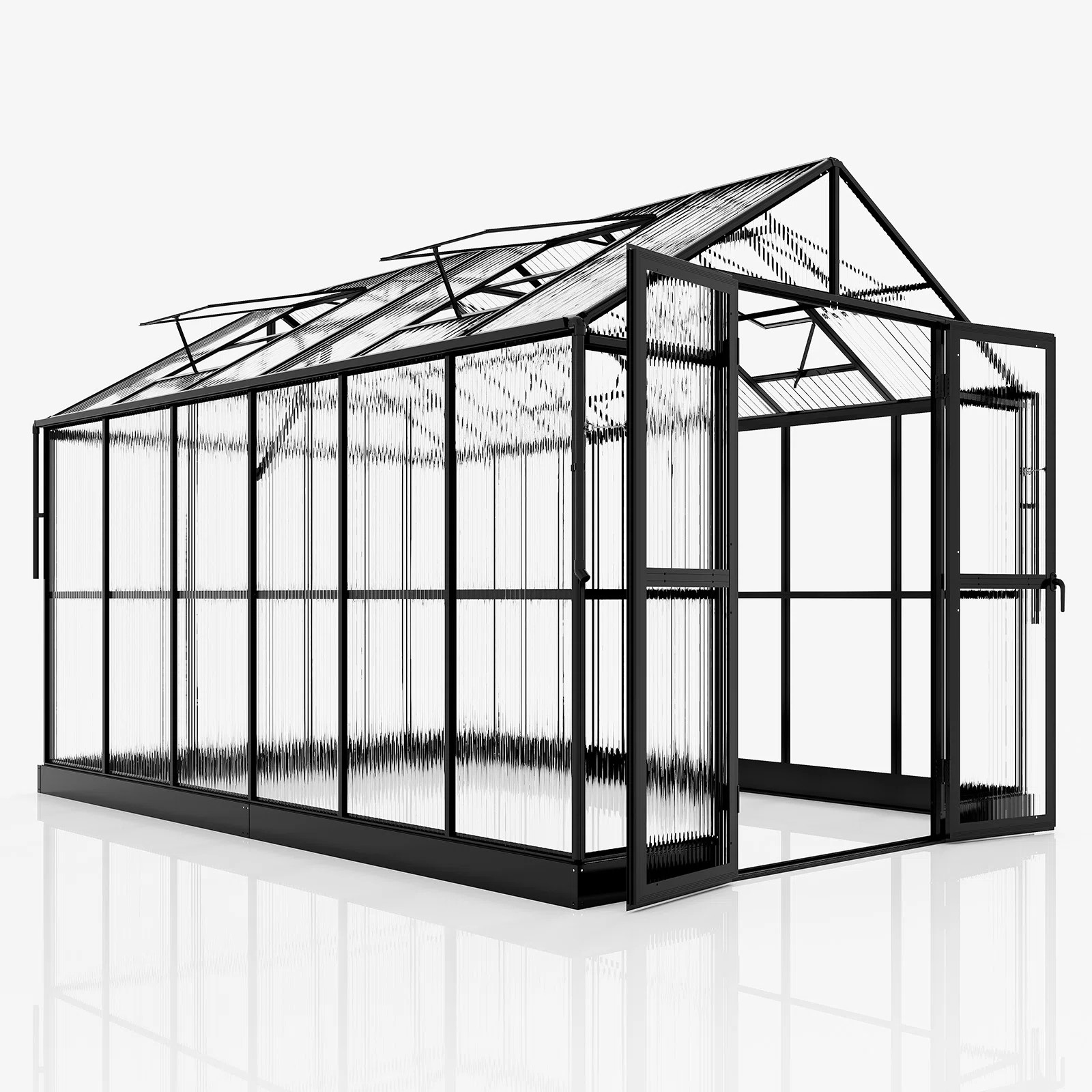 Grower’s Haven AMERLIFE Greenhouse - Outdoor Aluminum Polycarbonate Greenhouse With Ventilation... | Wayfair North America