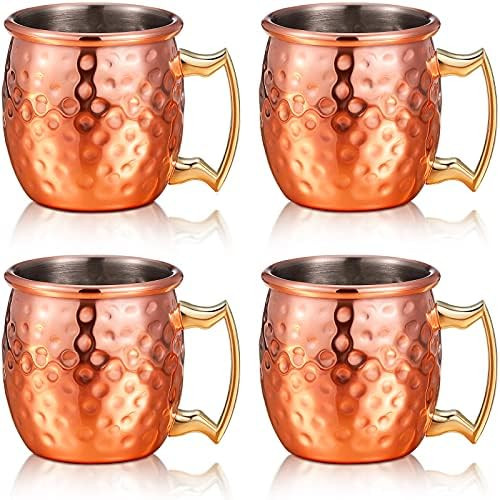 Amazon.com | 4 Pieces Mini Moscow Mugs 2 oz Mule Shot Glasses for Home, Kitchen, Bar Drinkware: S... | Amazon (US)