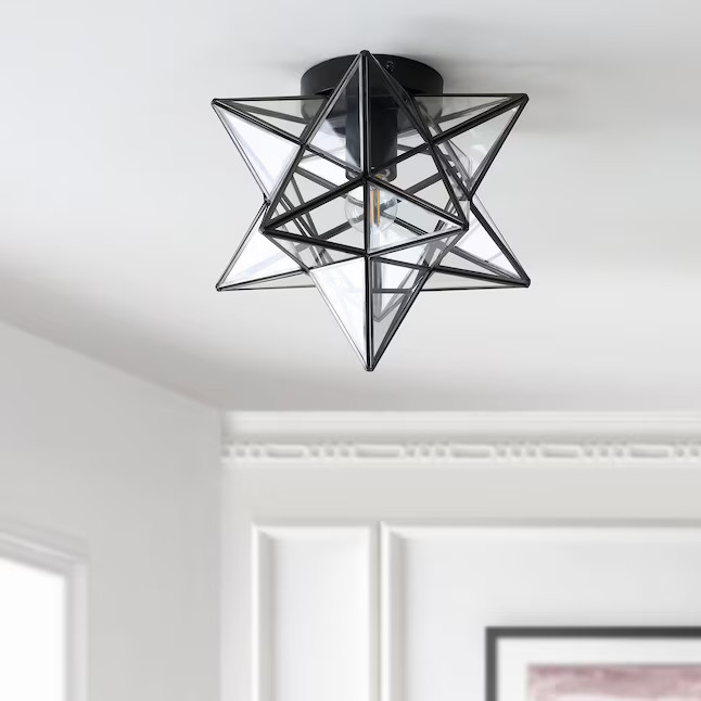 JONATHAN  Y Stella Glam Transitional 1-Light Oil Rubbed Bronze LED Flush Mount Light | Lowe's