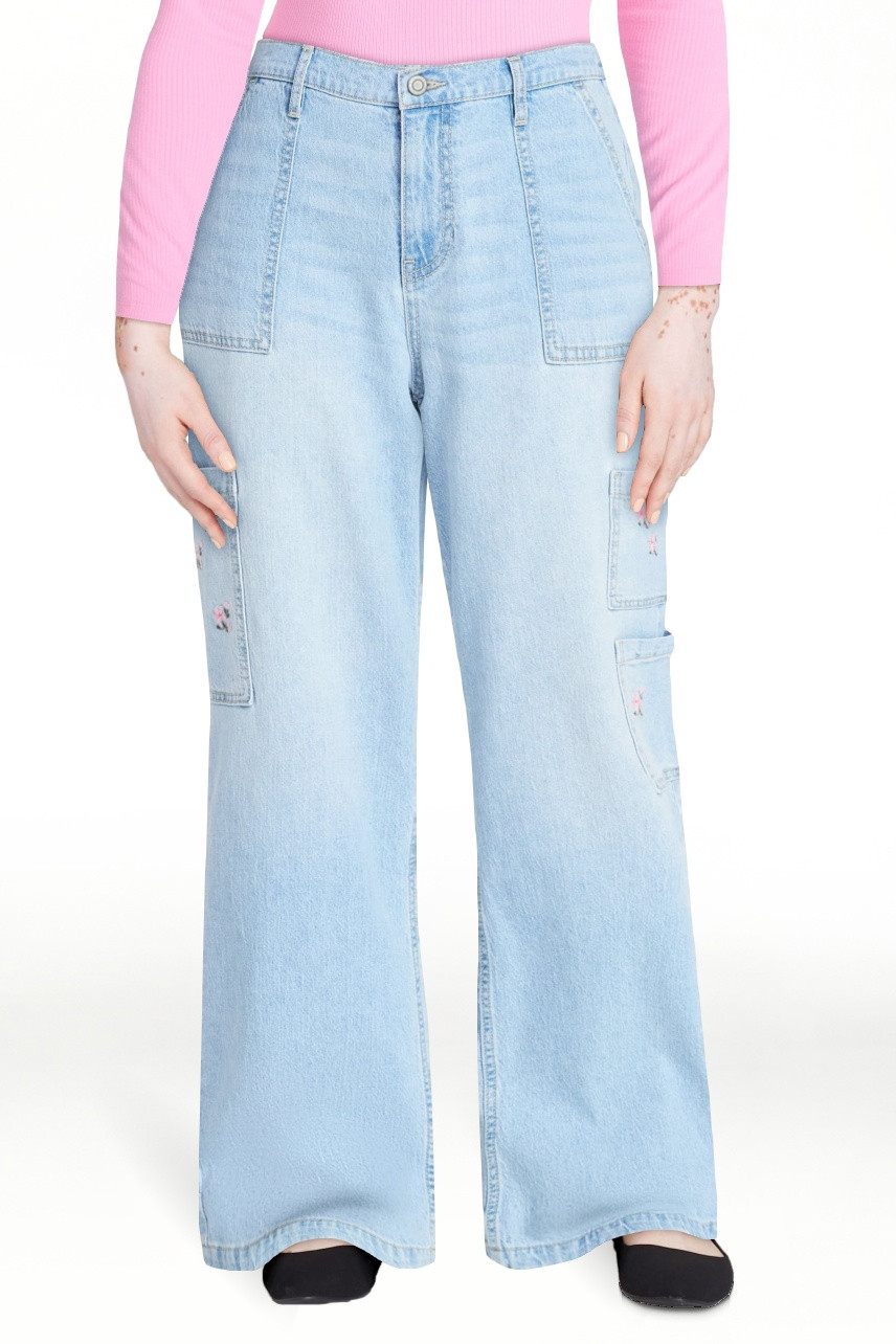 No Boundaries Wide Leg Cargo Pants, 31'' Inseam, Women's and Women's Plus XXS-4X | Walmart (US)