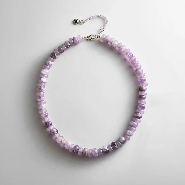 Joyce Semi-Precious Beaded Necklace - Light Amethyst Bead | BaubleBar