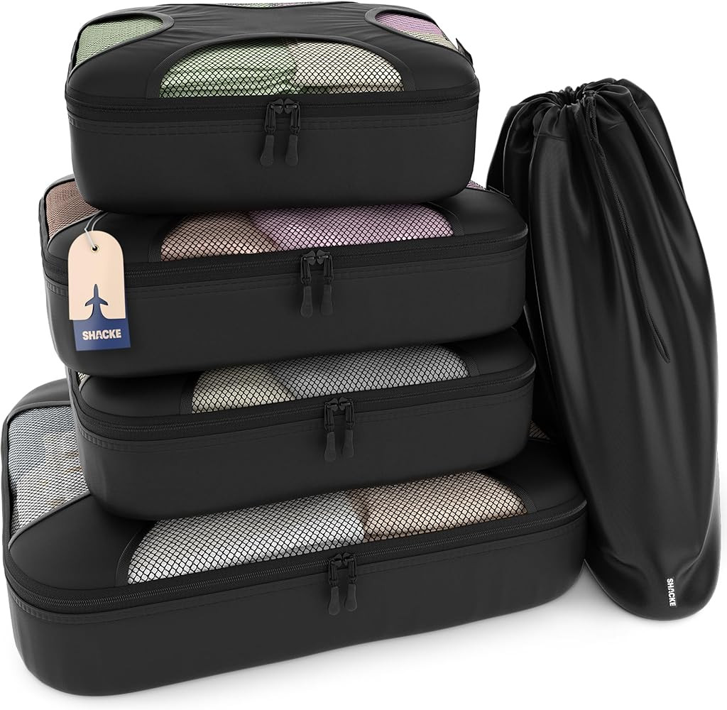 5 Set/8 Set Packing Cubes - Travel Organizers with Laundry Bag | Amazon (US)