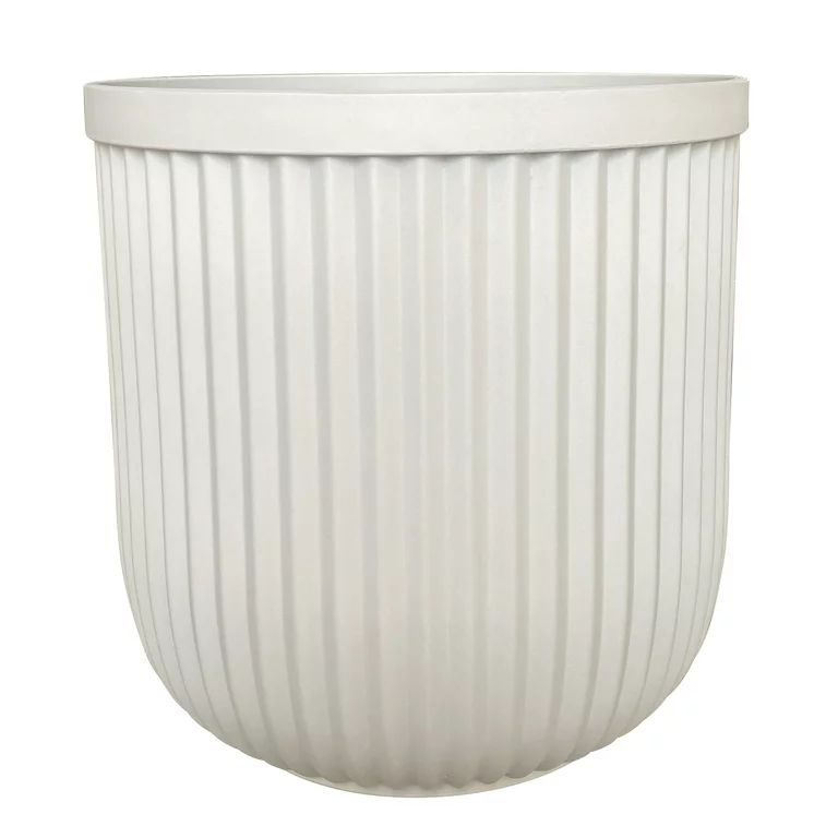 Better Homes & Gardens 16"W x 16"L x 15.8"H Ellan White Resin Plant Pot Planter | Walmart (US)