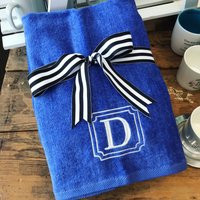 Monogrammed Beach Towel, Personalized Cotton Terry Velour, Bridal Party Gift | Etsy (US)
