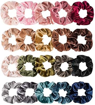 Whaline Hair Scrunchies Velvet Hair Bobble Elastics Hair Bands Soft Hair Ties for Girls, Women (2... | Amazon (US)