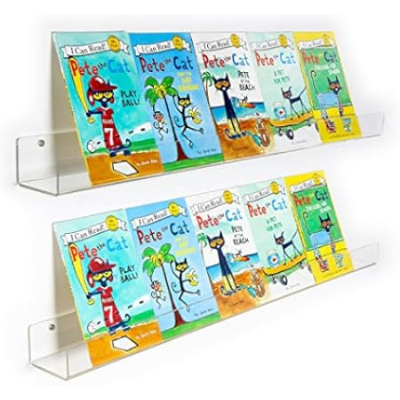 Acrylic Shelf 24 Inch (2Pack) - Book Shelves, Spice Rack & Floating Display for Toys and Photos - Ac | Amazon (US)