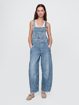 UltraSoft Denim Horseshoe Overalls | Gap (US)