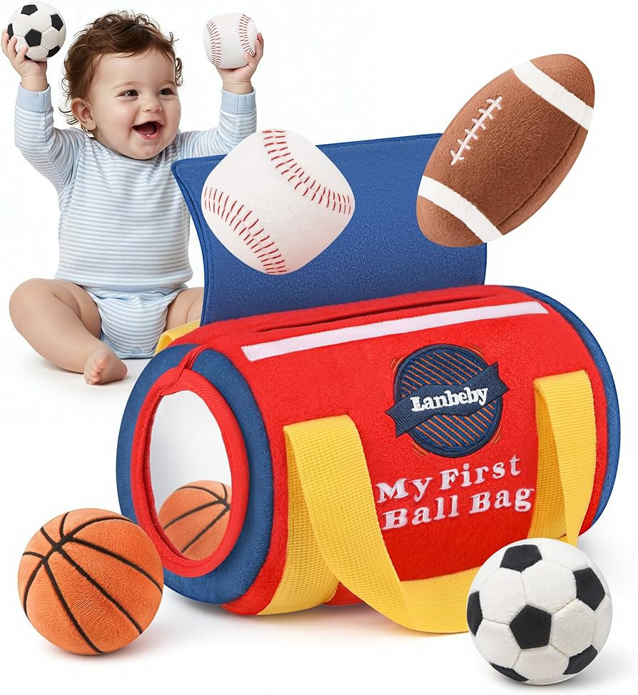 Baby Boy Toys 6-12 Months – My First Sports Bag Musical Infant Toys with 4 Sensory Balls – Ba... | Amazon (US)
