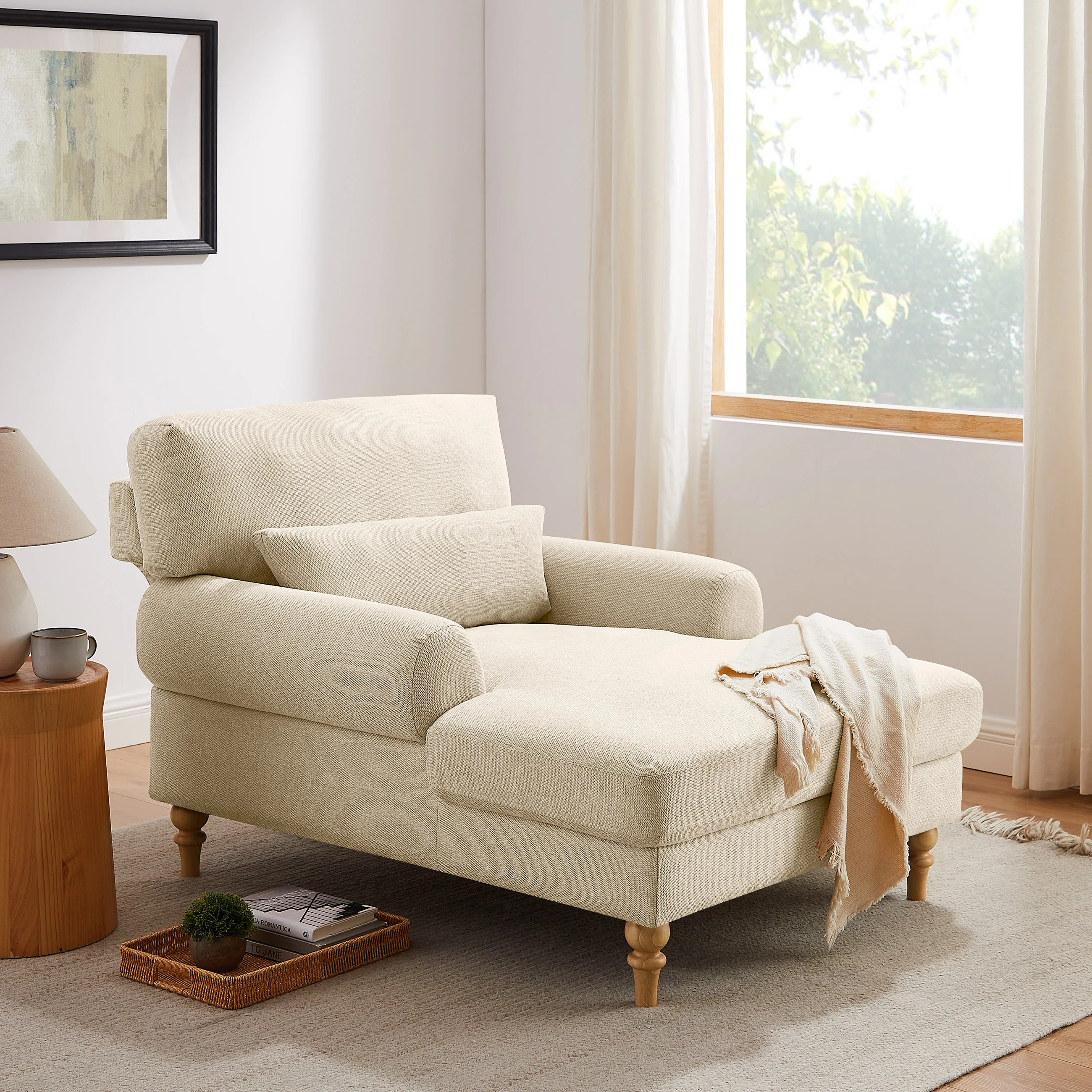 Davene Upholstered Chaise Lounge with Adjustable Backrest | Wayfair North America