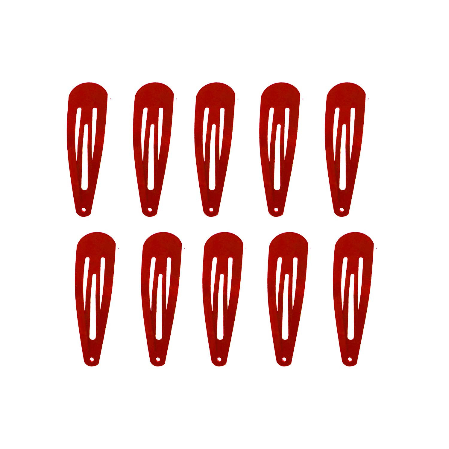 50 Pack of Snap Hair Clips Hair Barrettes for Kids, Girls and Women, 50 mm (Red) | Amazon (US)