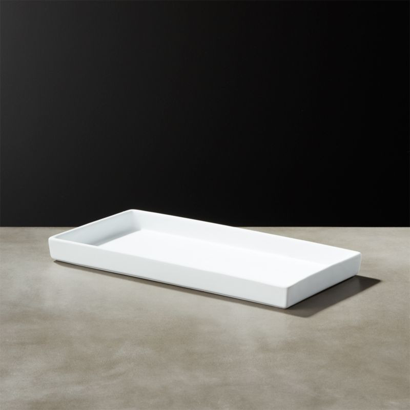 White Rubber Coated Tank Tray + Reviews | CB2 | CB2
