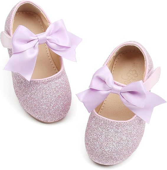 Flaryzone Toddler/Little Girls' Ballerina Flat Mary Jane Princess Dress Shoes - Wedding School Pa... | Amazon (US)
