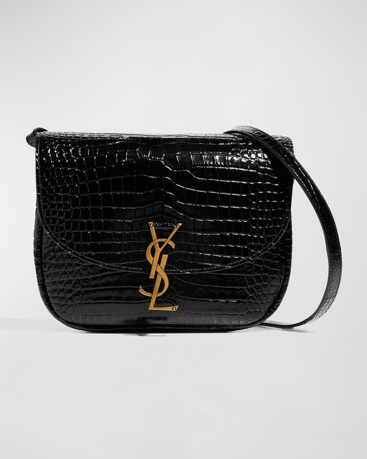 Kaia Medium YSL Croc-Embossed Satchel Bag | Neiman Marcus