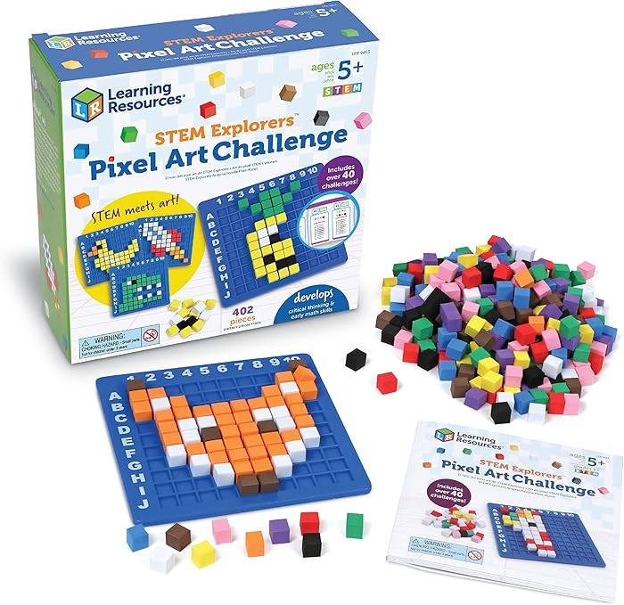 Learning Resources STEM Explorers Pixel Art Challenge - Math Puzzles, Pattern Blocks, Sensory Bin... | Amazon (US)