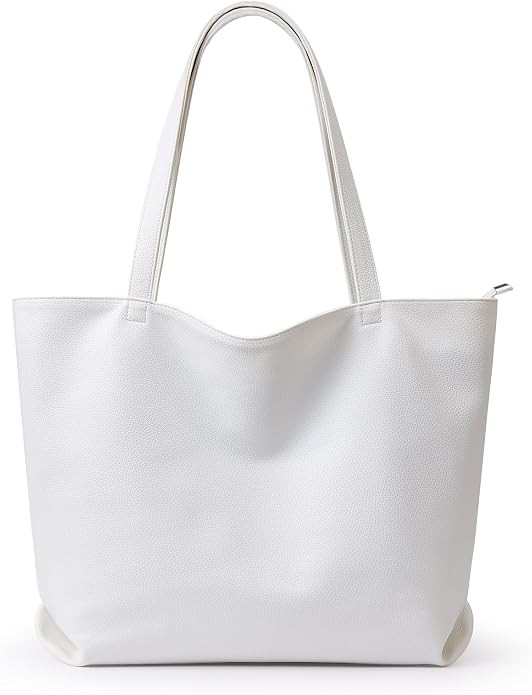 WLLWOO Soft Vegan Leather Tote Bag for Women Large Hobo Zipper Purse | Casual Shoulder Handbags C... | Amazon (US)