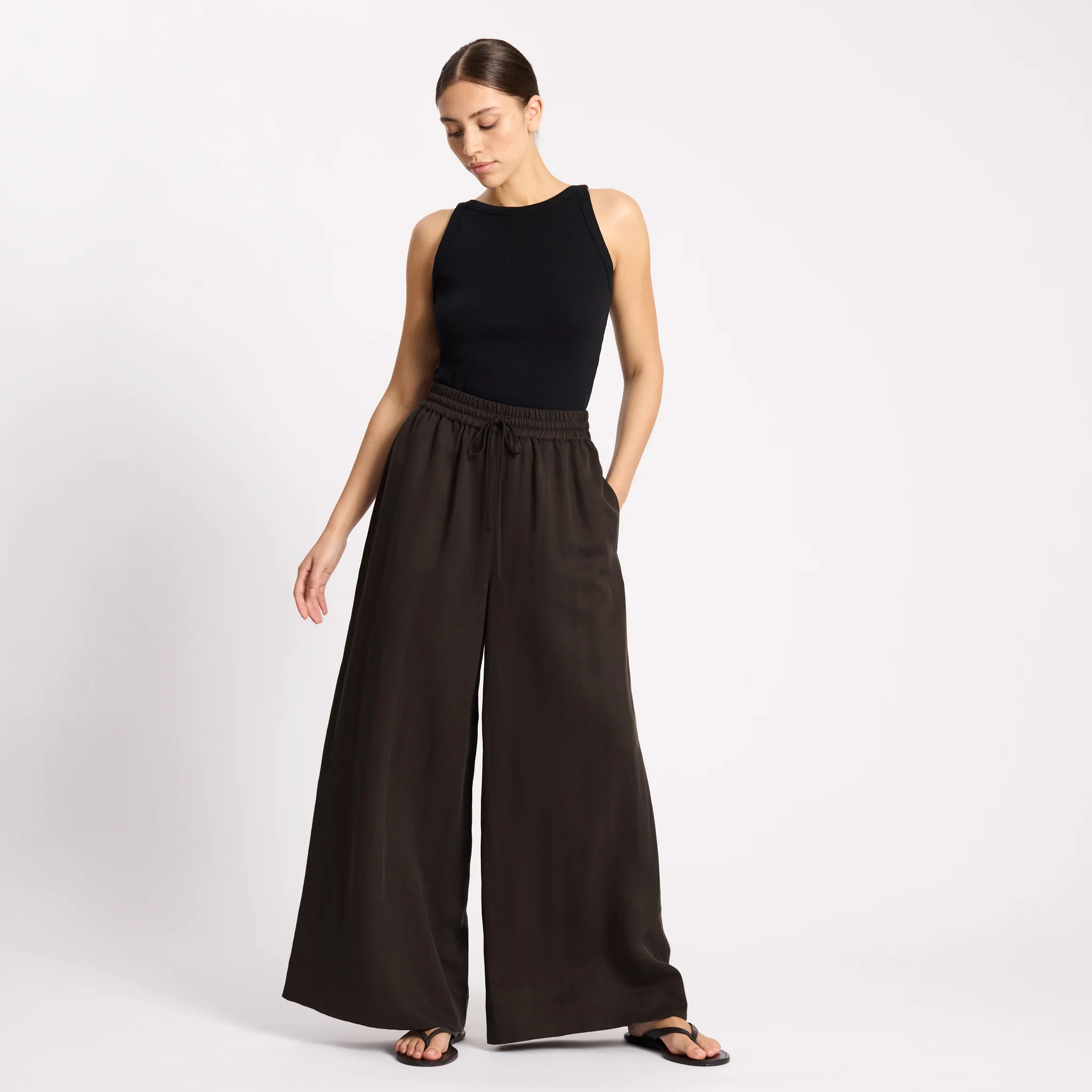 Tencel Wide Leg Trouser | Albaray
