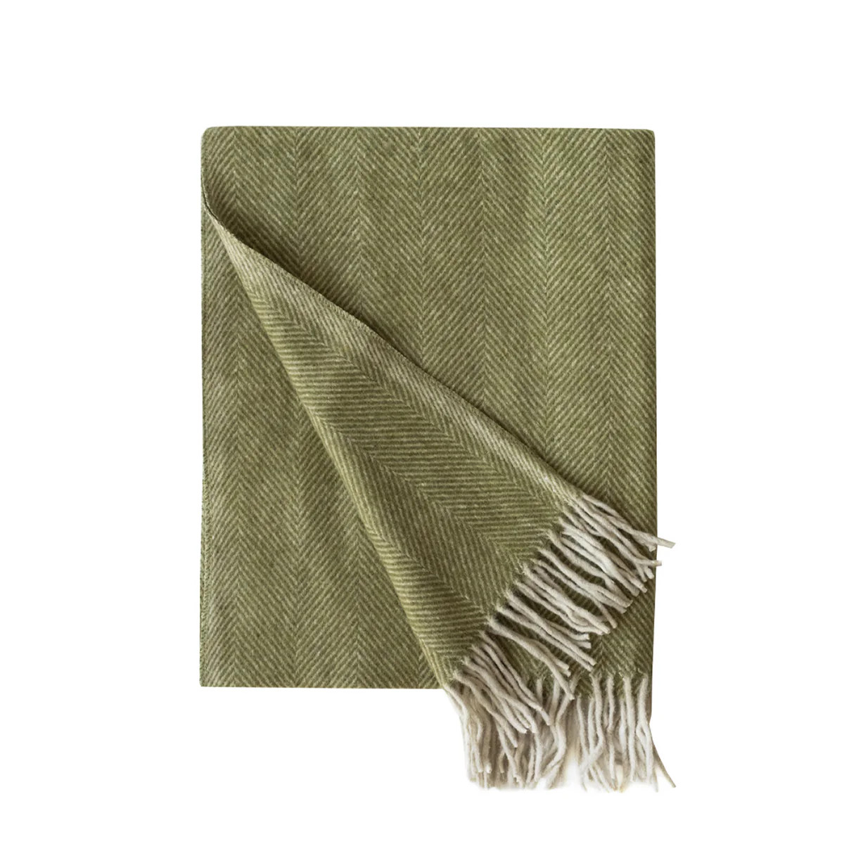 Olive Herringbone Throw | Tuesday Made