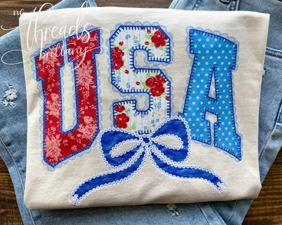 USA Patchwork Shirt, Patriotic Bow Shirt, 4th of July Shirt Women, Vintage America Tee, Memorial ... | Etsy (US)